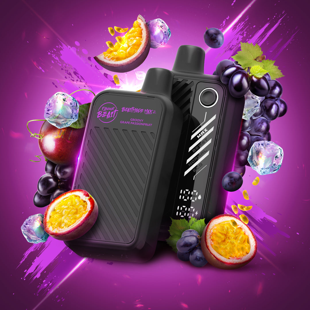 Groovy Grape Passionfruit - Flavour Beast Beast Mode Max 2 Rechargeable Disposable Vape [Ontario Stamp]