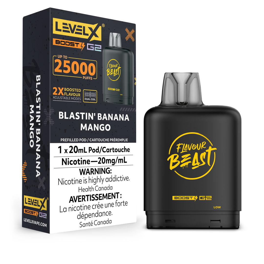 Blastin' Banana Mango - Flavour Beast Level X Boost Pod 20mL [Ontario Stamp]