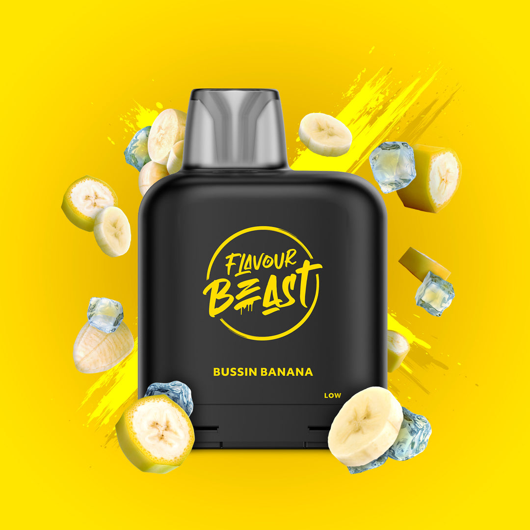 Bussin' Banana Iced - Flavour Beast Level X Pod 14mL [Federal Stamp]