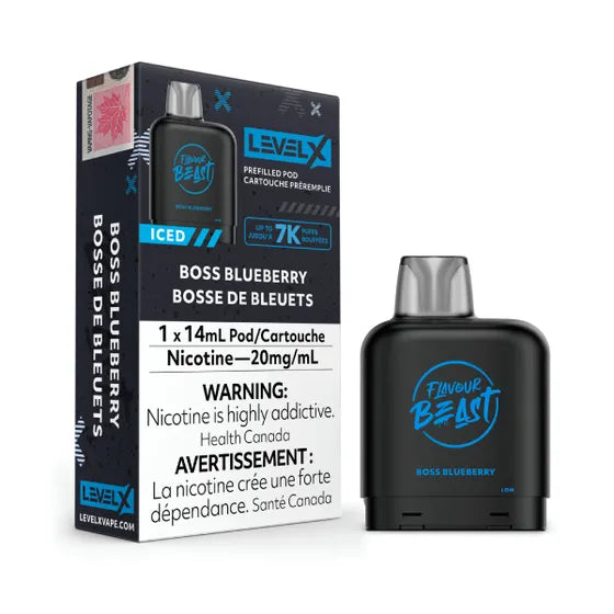Boss Blueberry Iced - Flavour Beast Level X Pod 14mL [Federal Stamp]
