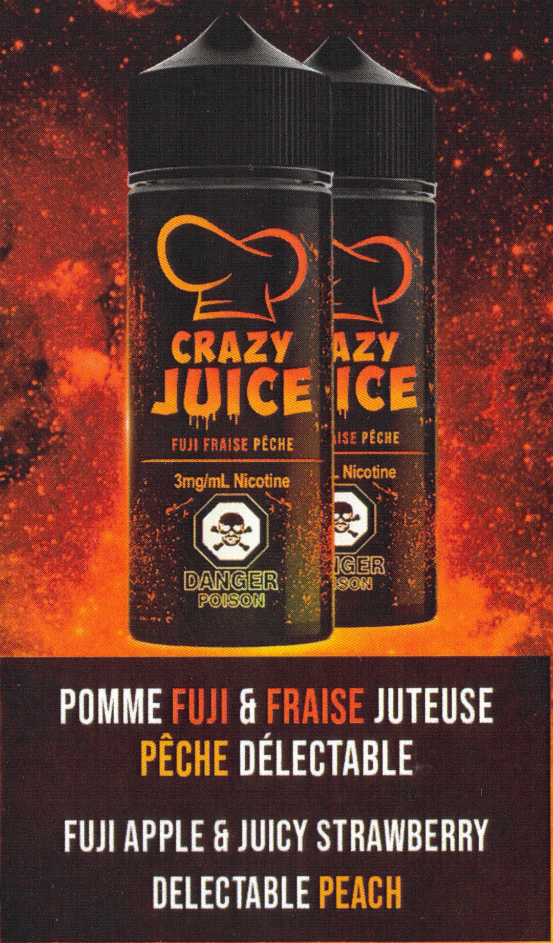 Fuji, Strawberry & Peach Salt - by Crazy Juice [Federal Stamp]